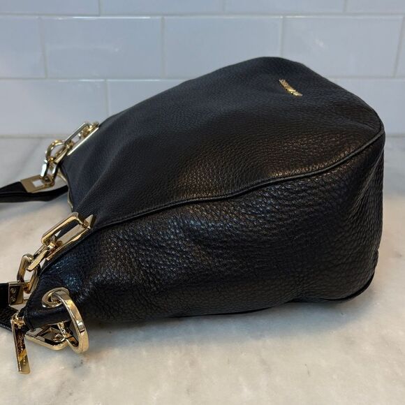 Michael Kors Purse Handbag Leather Brooke Pebbled Gold Chain Shoulder Bag - Picture 9 of 16